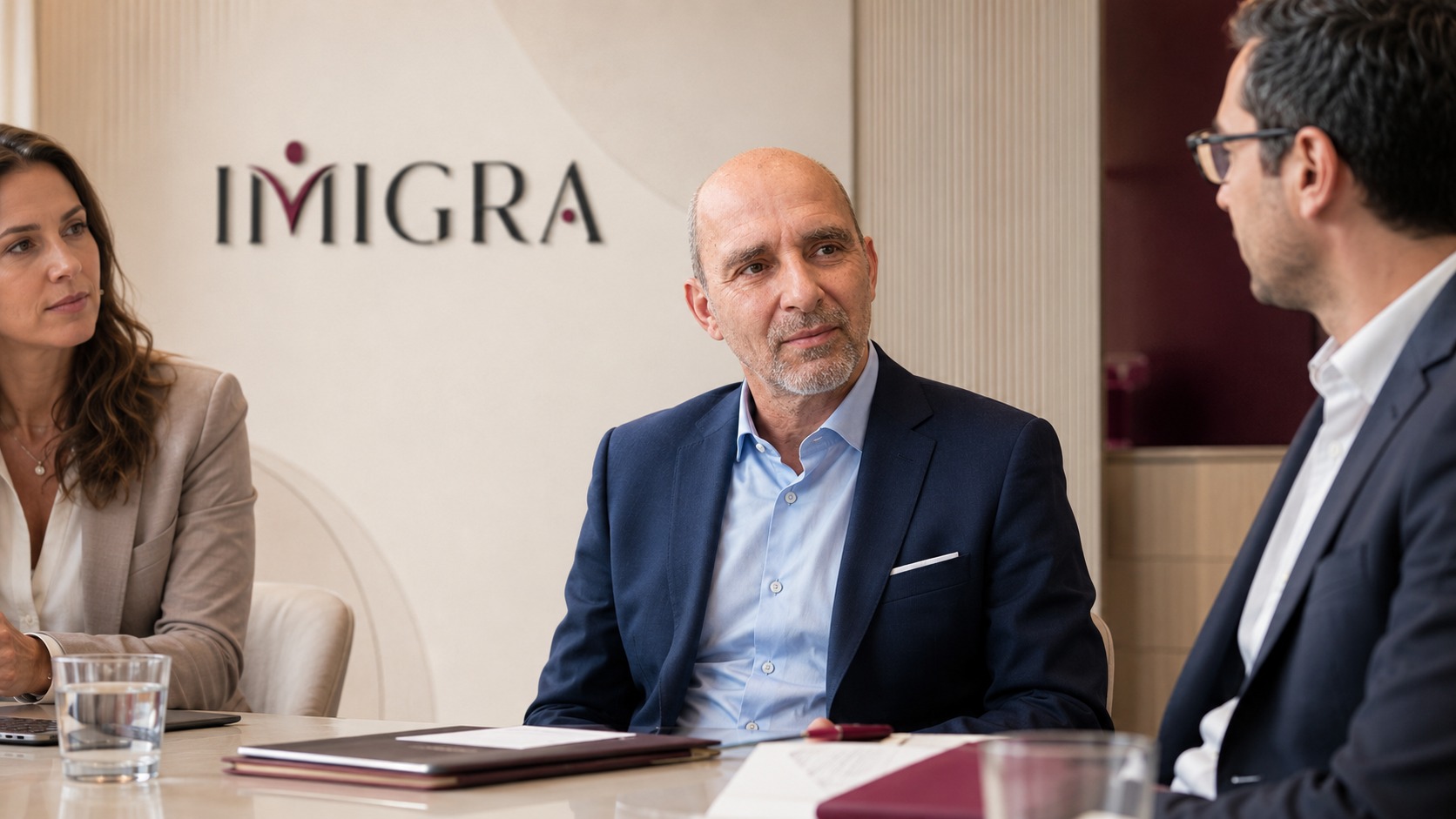 Tobias Kasimir im Strategiemeeting mit Geschäftspartnern bei IMIGRA